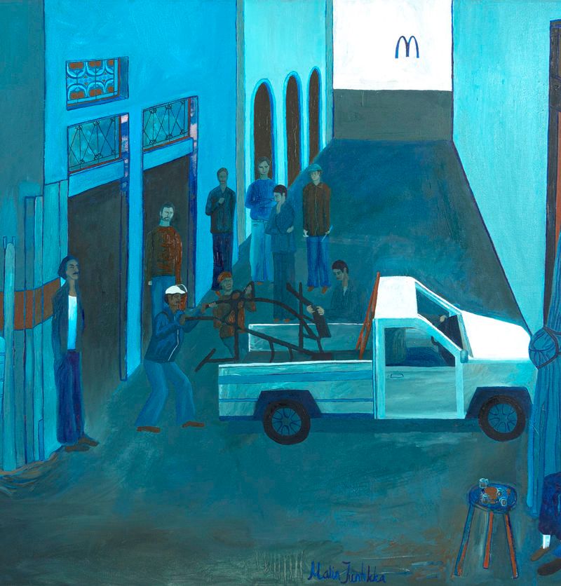 Ten Workers That Were to Lift a Scrap Car Onto a Flatbed Truck