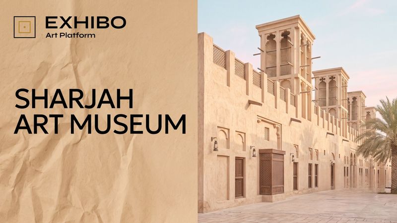 The Sharjah Art Museum's sandstone façade with traditional Gulf wind-tower shafts, in the historic Heart of Sharjah quarter