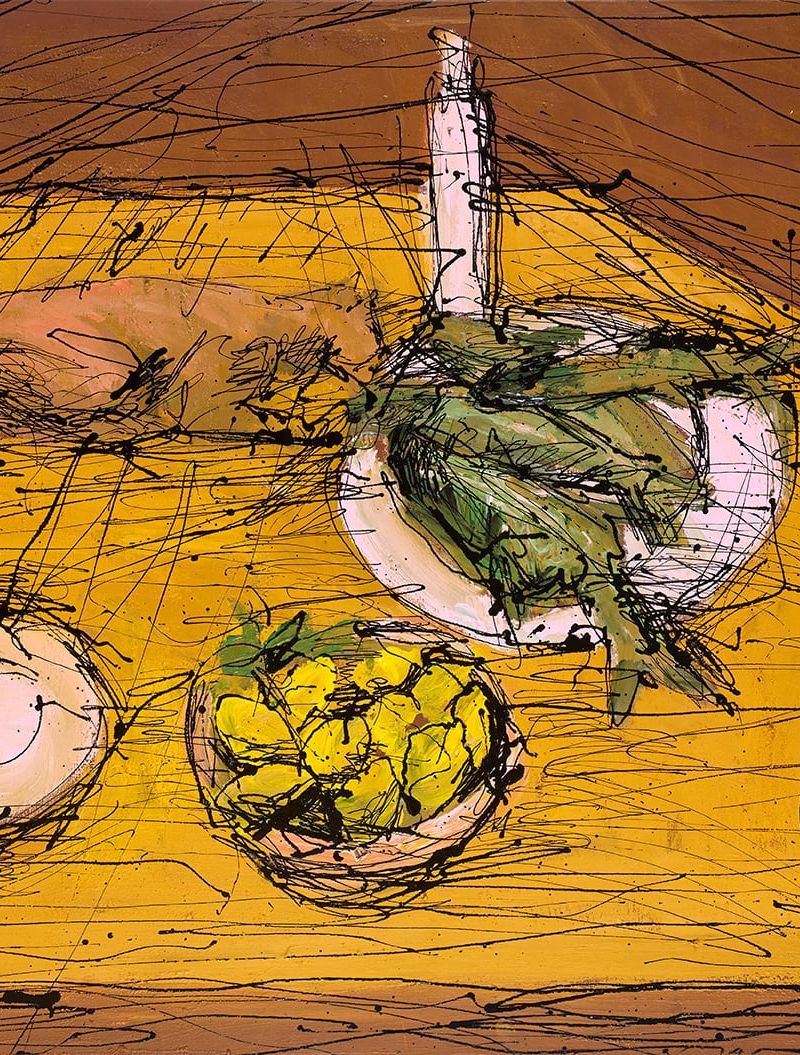 The greedy cat still life