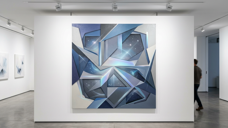 Abstract geometric composition in muted tones suggesting mathematical relationships and cosmic forms