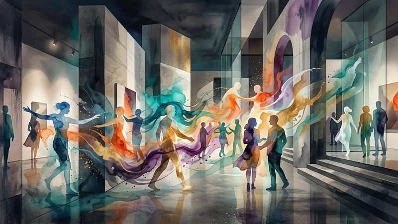 Large-scale canvas on DAS MINSK terrace bearing visitor marks from collective painting sessions