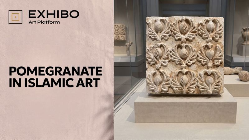 Sixth-century Sasanian moulded stucco panel showing a repeating pomegranate-in-palmette design, excavated near Ctesiphon, in the Metropolitan Museum of Art.