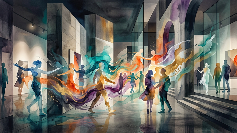 Large-scale canvas on DAS MINSK terrace bearing visitor marks from collective painting sessions
