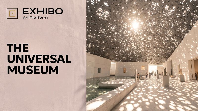 Sunlight falls in scattered points through the perforated dome of the Louvre Abu Dhabi, Jean Nouvel's "rain of light," onto the pale stone of the museum's interior.
