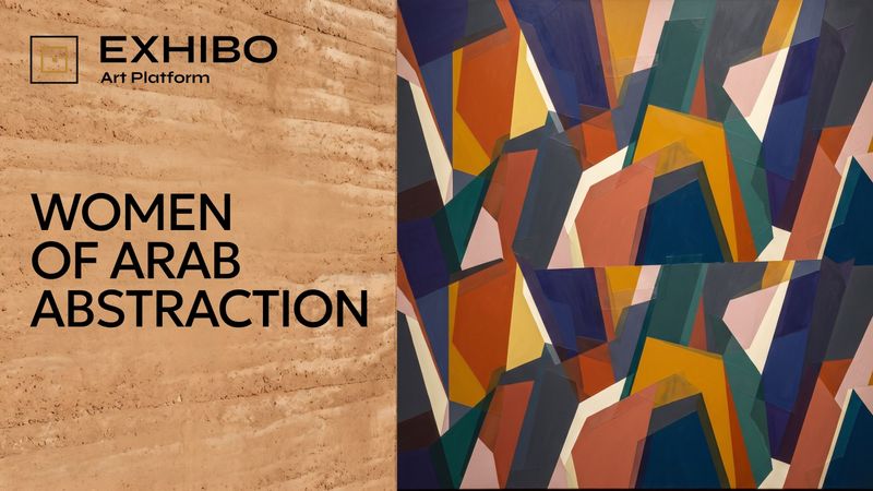 Abstract geometric composition of interlocking angular forms in layered planes of colour.