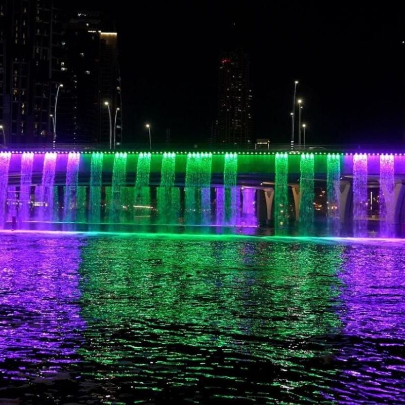 Dubai Water Canal Waterfall — place