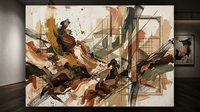 Abstract composition suggesting the materiality of paint and 19th-century artistic rebellion
